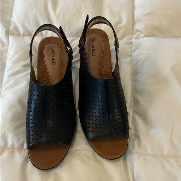 Women’s Black Perforated Sandals - Picture 2 of 4